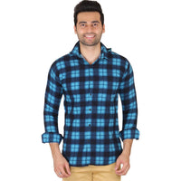Men's Multicoloured Cotton Blend Checked Long Sleeves Slim Fit Casual Shirt (5646137360545)