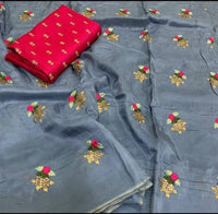 Beautiful Chanderi Cotton Saree with Blouse piece (5646744158369)