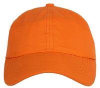 Trendy Cotton Blend Orange Solid Cap For Men (5636344119457)