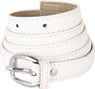 Girls White Artificial Leather Belt