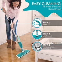 Stainless Steel Microfiber Floor Cleaning Spray Mop with Removable Washable Cleaning Pad and Integrated Water Spray Mechanism - SPYMOP (6661283414177)
